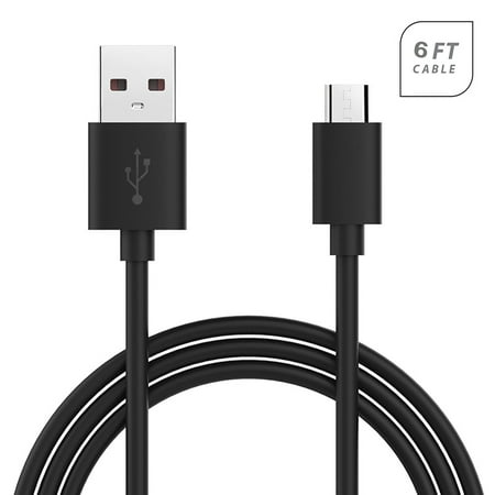 eFactory Direct Long 6ft MicroUSB Cable for Samsung Galaxy Tab S2 8.0-inch 32GB High Speed Charging. Black/180cm 